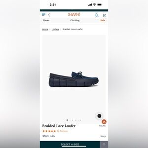 Swims Men's  Navy Penny Loafers. Sz7